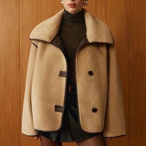 Commense piping shift minky coat